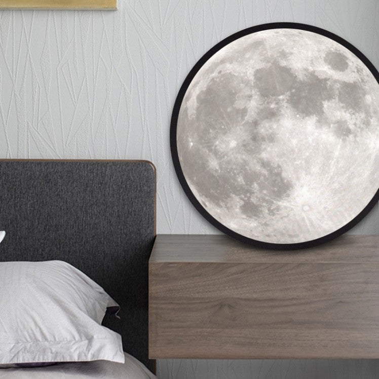 Vinantica | 2-in-1 Mirror and Light, with Moon Painting, LED Ambient Light & USB Power, for Home, Office and Bedroom