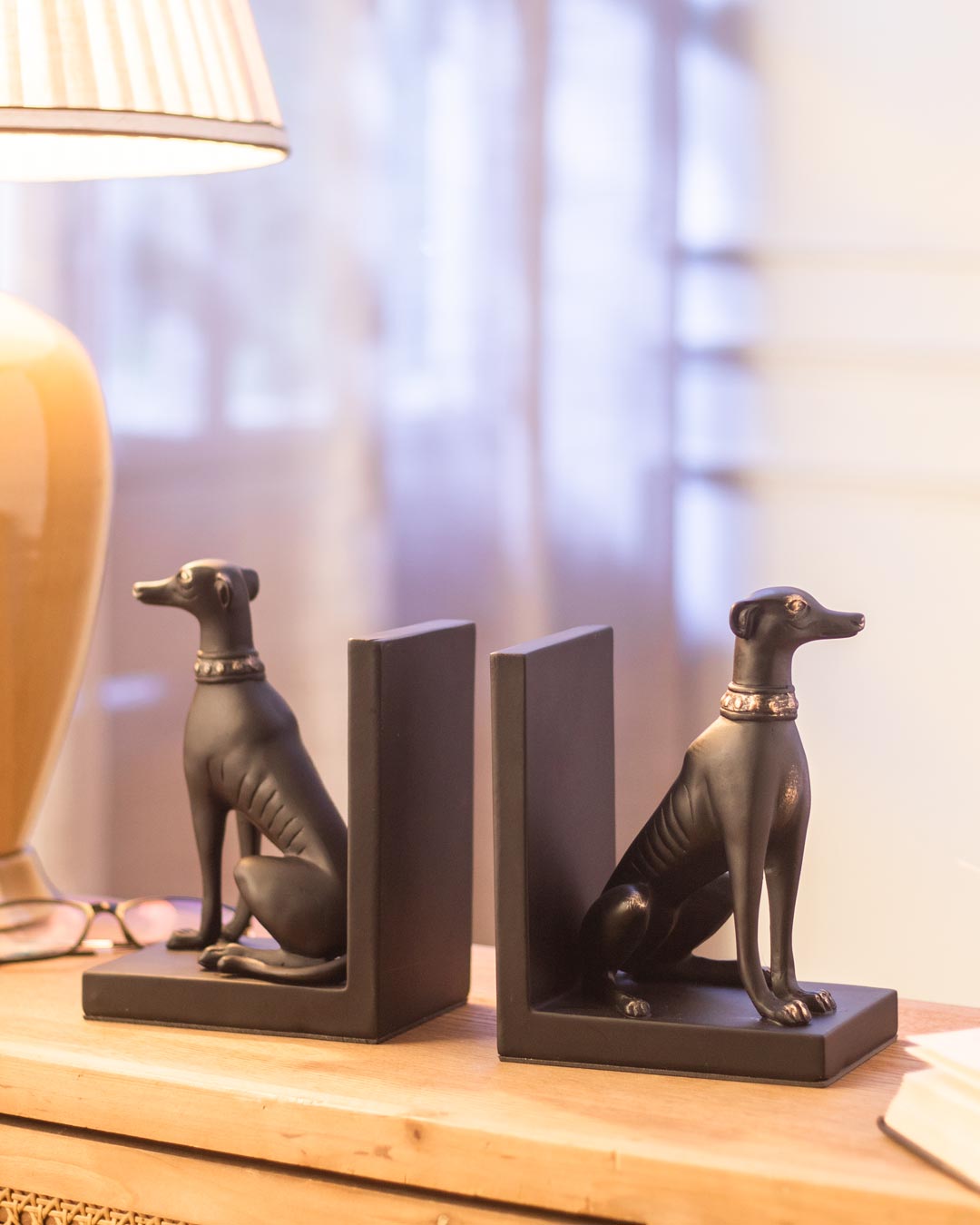 Guard Dog Bookend Set - Black