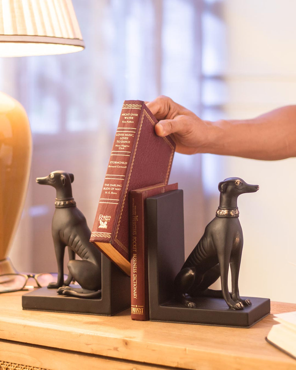 Guard Dog Bookend Set - Black