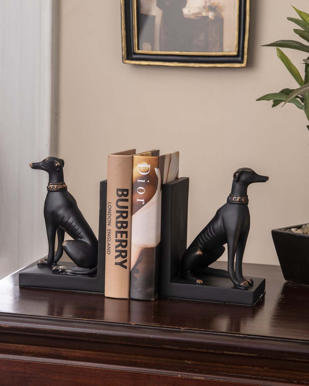 Guard Dog Bookend Set - Black