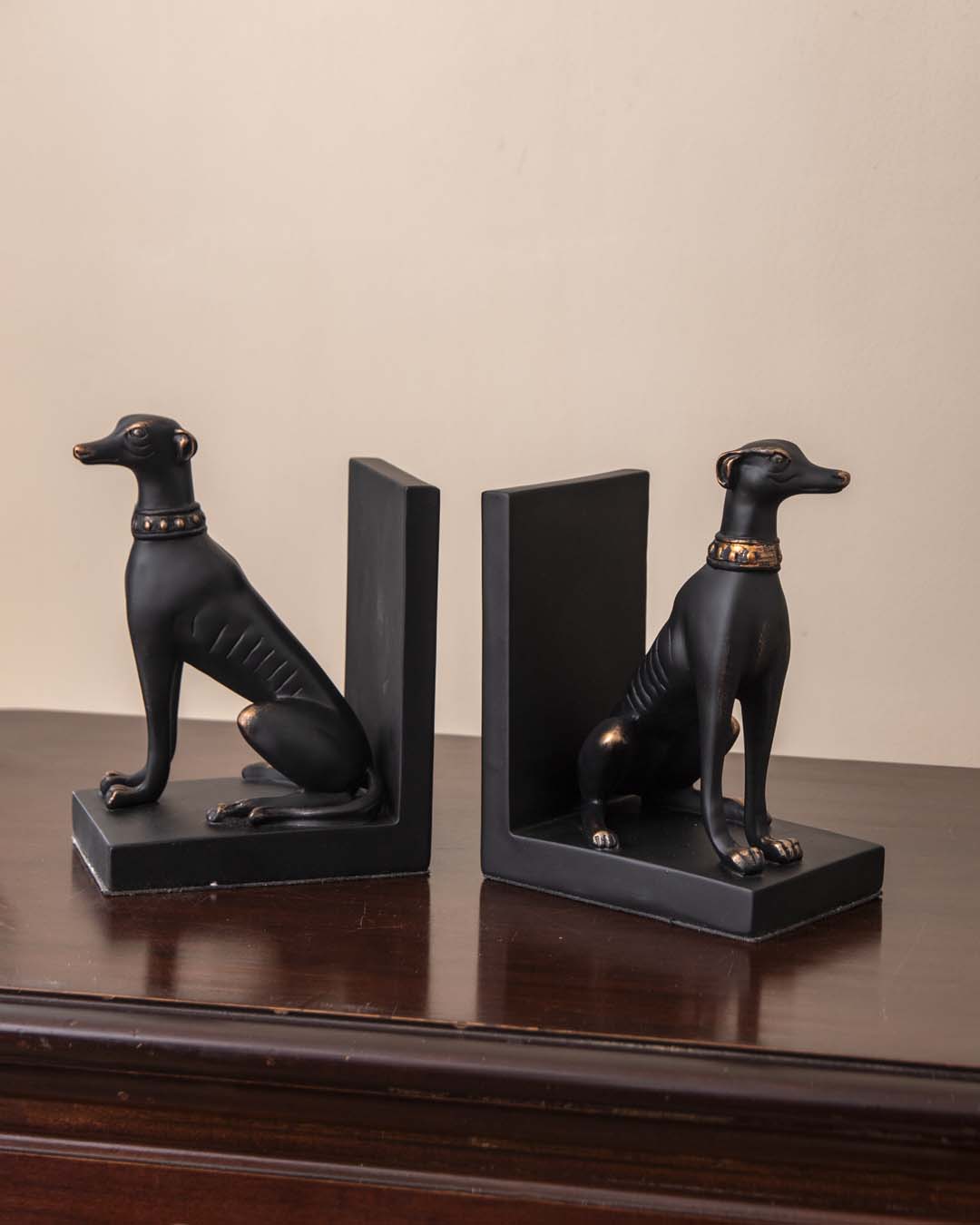 Guard Dog Bookend Set - Black