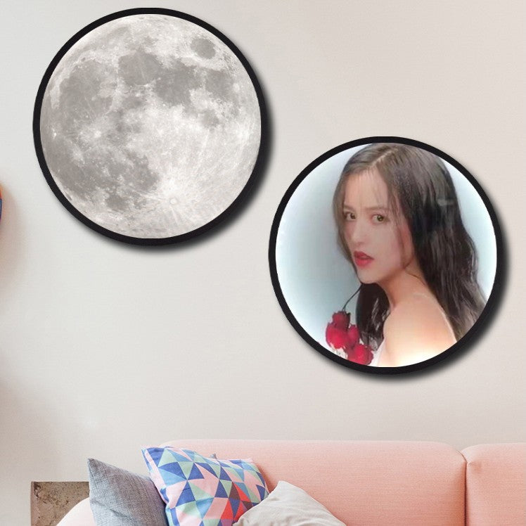 Vinantica | 2-in-1 Mirror and Light, with Moon Painting, LED Ambient Light & USB Power, for Home, Office and Bedroom