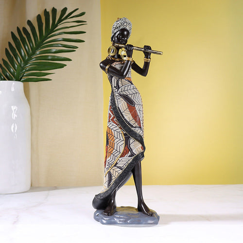 African Female Musician Sculpture