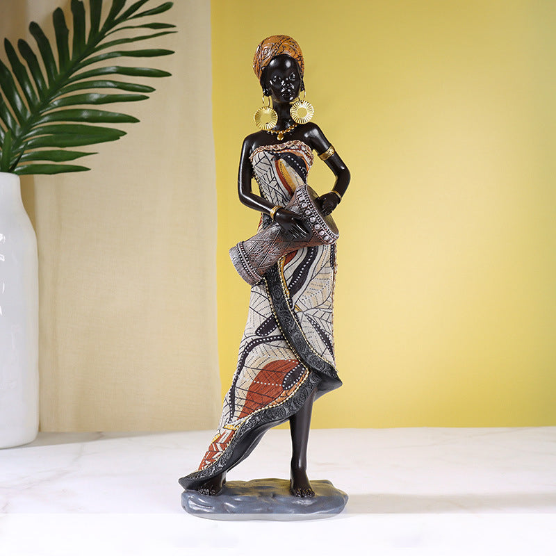 African Female Musician Sculpture