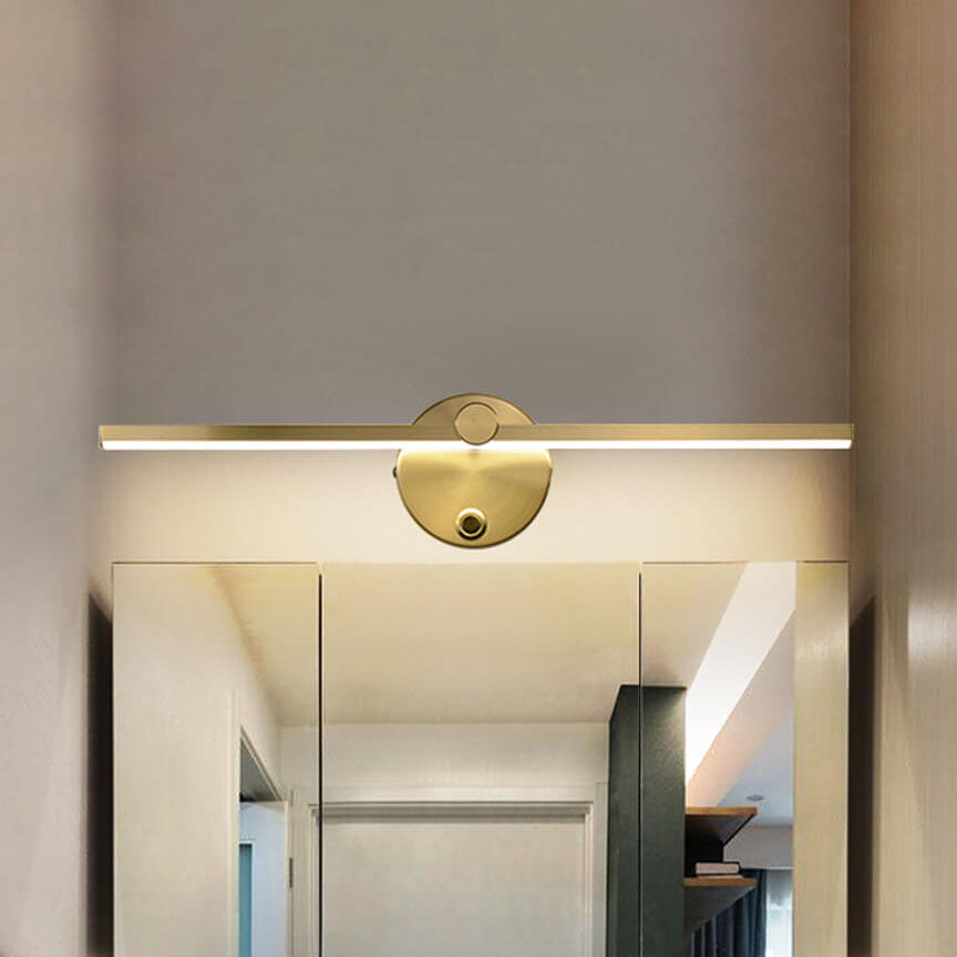 Nordic Minimalist Aluminium Long Bar Switch LED Mirror Wall Light Lamp | Vinantica