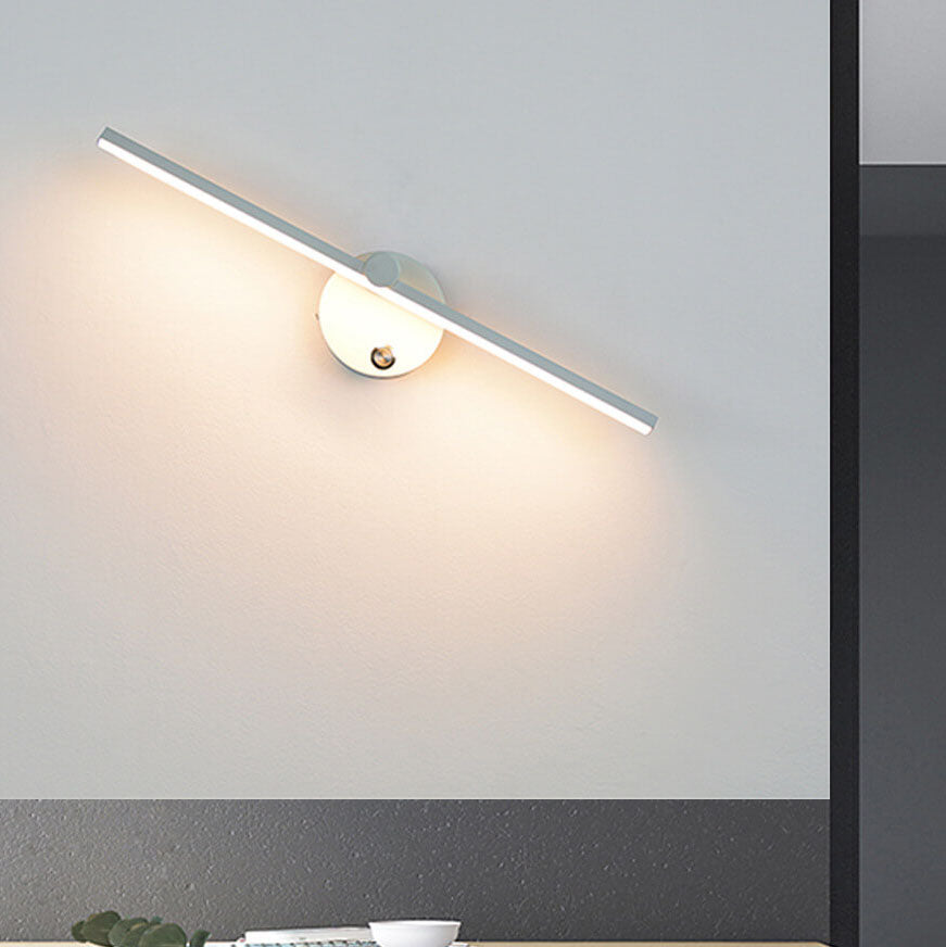 Nordic Minimalist Aluminium Long Bar Switch LED Mirror Wall Light Lamp | Vinantica