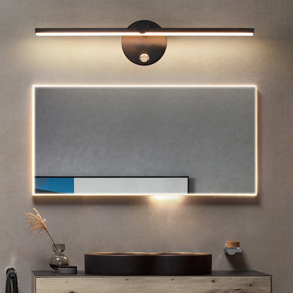 Nordic Minimalist Aluminium Long Bar Switch LED Mirror Wall Light Lamp | Vinantica