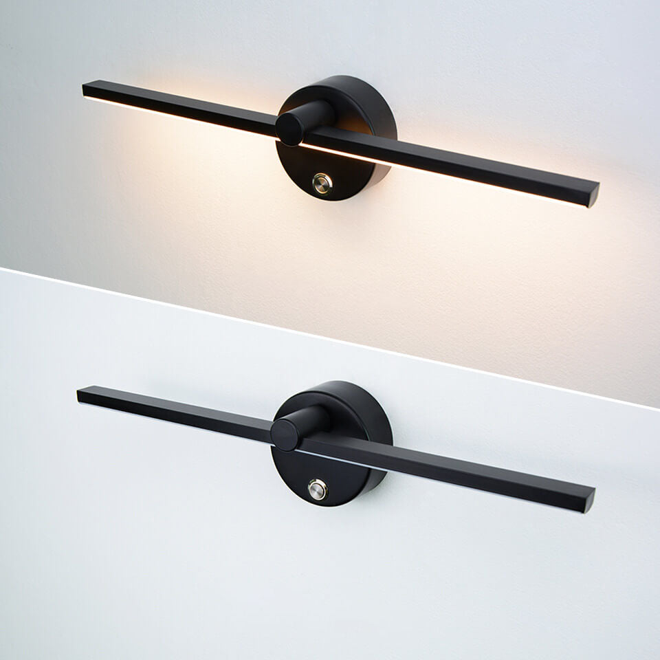 Nordic Minimalist Aluminium Long Bar Switch LED Mirror Wall Light Lamp | Vinantica