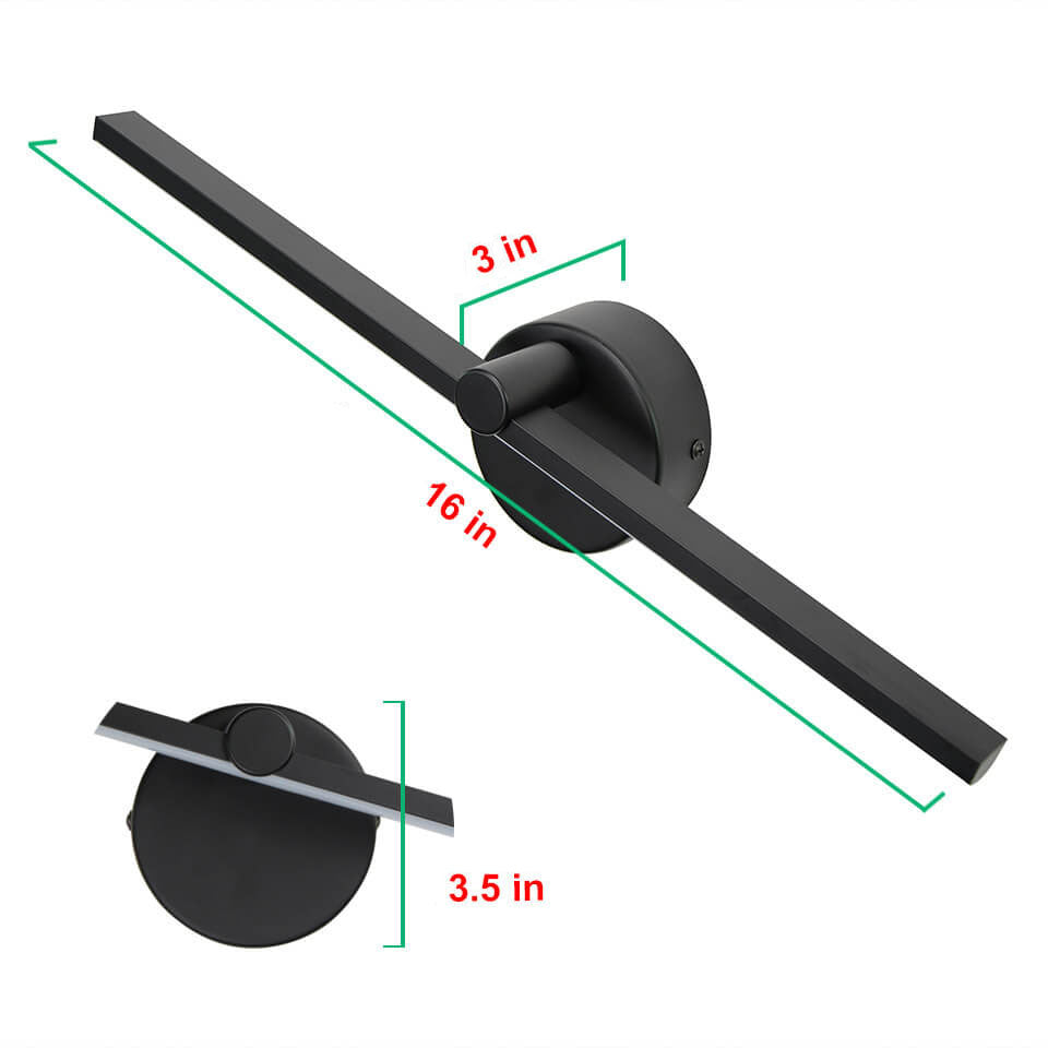 Nordic Minimalist Aluminium Long Bar Switch LED Mirror Wall Light Lamp | Vinantica
