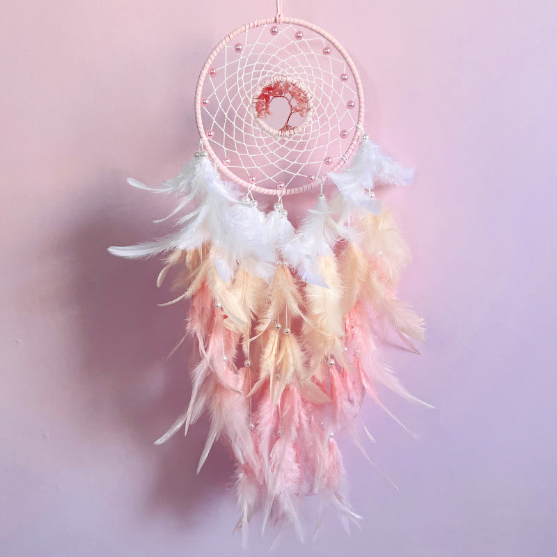 Crystal Tree of Life Feather Glow Dreamcatcher