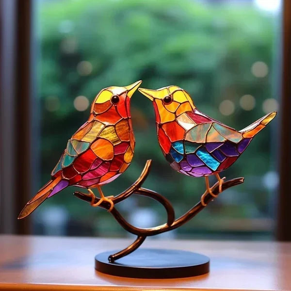 LuxeHome - AvianElegance Birds made of colored glass for a refined interior design