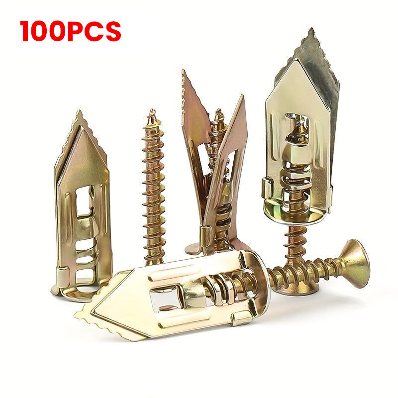 Vinantica | Drywall Expansion Anchors + High Strength Zinc Screws Kit (Pack of 100)