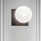 Modern 1 Light Wall Sconce with White Glass Shade Black Ball Wall Mounted Light Fixture