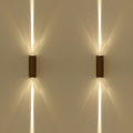 Metallic Rectangular Wall Sconce Light Simple Style 2 Lights Black Finish Wall Lamp in Warm/White Lighting for Hotel