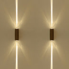 Metallic Rectangular Wall Sconce Light Simple Style 2 Lights Black Finish Wall Lamp in Warm/White Lighting for Hotel