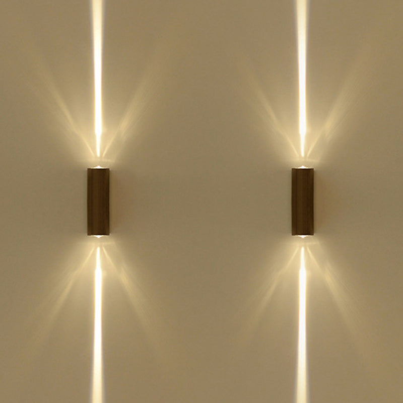Metallic Rectangular Wall Sconce Light Simple Style 2 Lights Black Finish Wall Lamp in Warm/White Lighting for Hotel