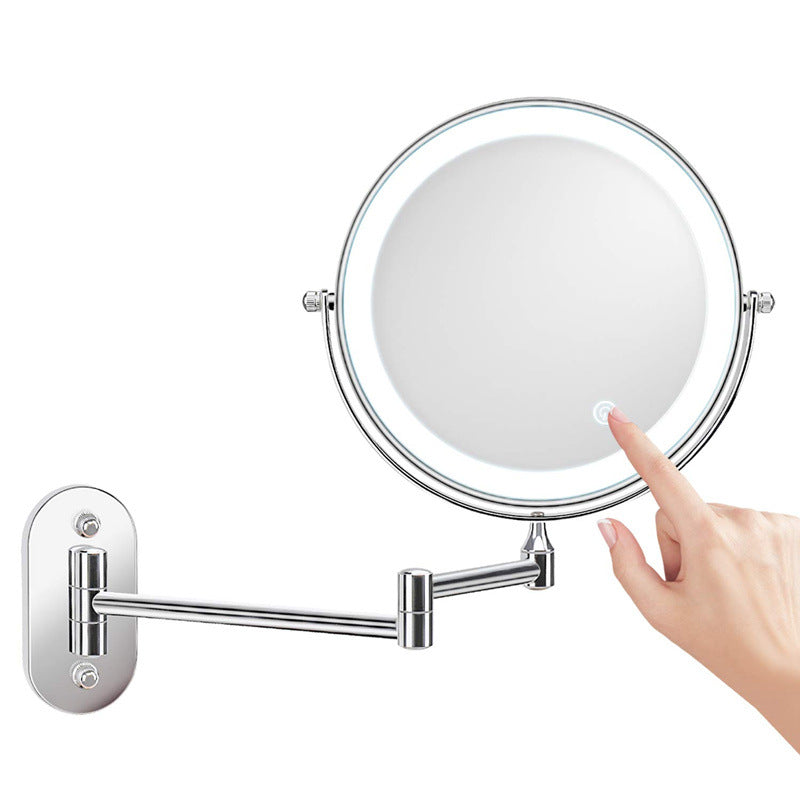 Vinantica | Rechargeable Wall Mounted Shaving Mirror | 360° Rotation. 1X/10X Magnification & Adjustable LED Lighting for Bathroom Use