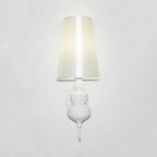 Tapered Wall Sconce Lighting Contemporary Fabric White/Black/Silver LED Sconce Light, 6"/8"/10" Dia