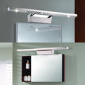 Vinantica | Rectangular Interior Mirror Light Stainless Steel 16"/19.5" W LED Modern Wall-Mounted Light in Chrome, Warm/White Lighting