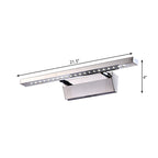 Vinantica | Rectangular Interior Mirror Light Stainless Steel 16"/19.5" W LED Modern Wall-Mounted Light in Chrome, Warm/White Lighting