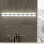 Vinantica | 16"/19.5" Width LED Bathroom Mirror Lighting with Wave Acrylic Shade White Wall Sconce in Warm/White Light