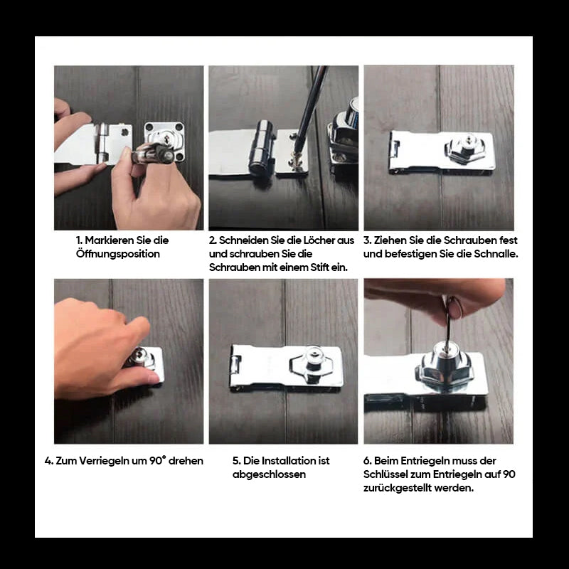 Door lock bolt | Installation without drilling with key