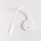 Adjustable Cylinder Reading Wall Light Contemporary Silicone and Metal LED Black/White Sconce Lamp