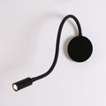 Adjustable Cylinder Reading Wall Light Contemporary Silicone and Metal LED Black/White Sconce Lamp
