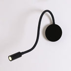 Adjustable Cylinder Reading Wall Light Contemporary Silicone and Metal LED Black/White Sconce Lamp