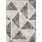 Gray novelty rug polyester geometric pattern rug washable non-slip back rug for living room