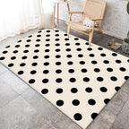 Modern living room rug in ivory polka dot pattern rug polyester machine washable pet-friendly area rug