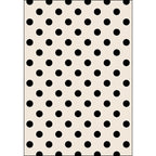 Modern living room rug in ivory polka dot pattern rug polyester machine washable pet-friendly area rug