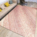 Modern living room rug in pink glamour stripe print rug polyester non-slip machine washable rug
