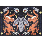 Stylish animal pattern rug gray and blue Nordic rug polyester washable non-slip back rug for the living room