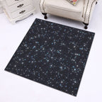 Blue Bedroom Rug Modern Space Star Pattern Area Rug Polyester Machine Washable Rug