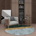 Green and gold novelty rug Polyester color block rug washable non-slip backing rug for living room