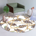White Bedroom Carpet Modern Leopard Chain Pattern Area Rug Polyester Pet-Friendly Washable Rug