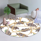 White Bedroom Carpet Modern Leopard Chain Pattern Area Rug Polyester Pet-Friendly Washable Rug