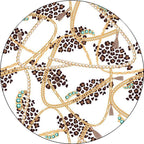 White Bedroom Carpet Modern Leopard Chain Pattern Area Rug Polyester Pet-Friendly Washable Rug