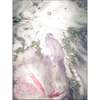 Modern living room rug in gray and pink Abstract seawater print rug Polyester washable pet-friendly rug