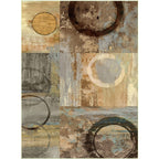 New Abstract Rug Light Brown Polyester Rug Machine Washable Non-Slip Area Rug for the Bedroom