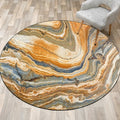 Orange bedroom rug Modern abstract rock texture pattern area rug Polyester non-slip washable rug