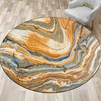 Orange bedroom rug Modern abstract rock texture pattern area rug Polyester non-slip washable rug