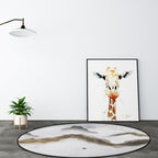 Light gray oriental carpet Polyester swirl stripe pattern carpet with mountain and bird washable non-slip backing flooring for the living room