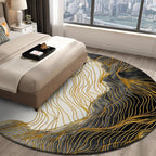 Classic stripe carpet gray and white polyester carpet machine washable non-slip carpet for the bedroom