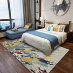 Camel Multicolored Modern Carpet Polyester Watercolor Pattern Carpet Washable Non-Slip Back Mat Carpet for Living Room
