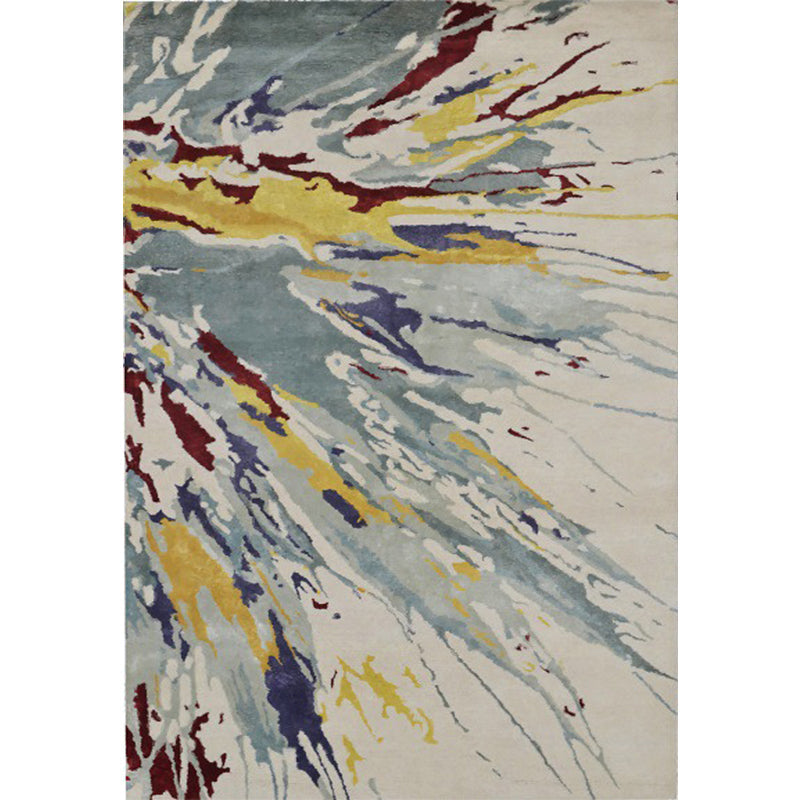 Camel Multicolored Modern Carpet Polyester Watercolor Pattern Carpet Washable Non-Slip Back Mat Carpet for Living Room
