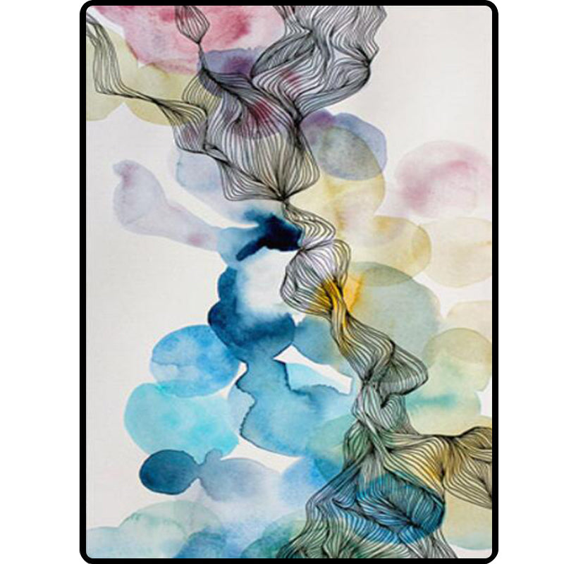 New novelty whirl stripe pattern rug gray multicolor polyester rug machine washable non-slip rug for the bedroom