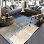 Gray and Brown Contemporary Rug Polyester Brushstroke Pattern Rug Washable Non-Slip Back Rug for the Living Room