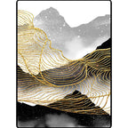 Nordic Modern Rug in Black and White Abstract Ink Painting Line Pattern Rug Polyester Washable Rug for Home Decor